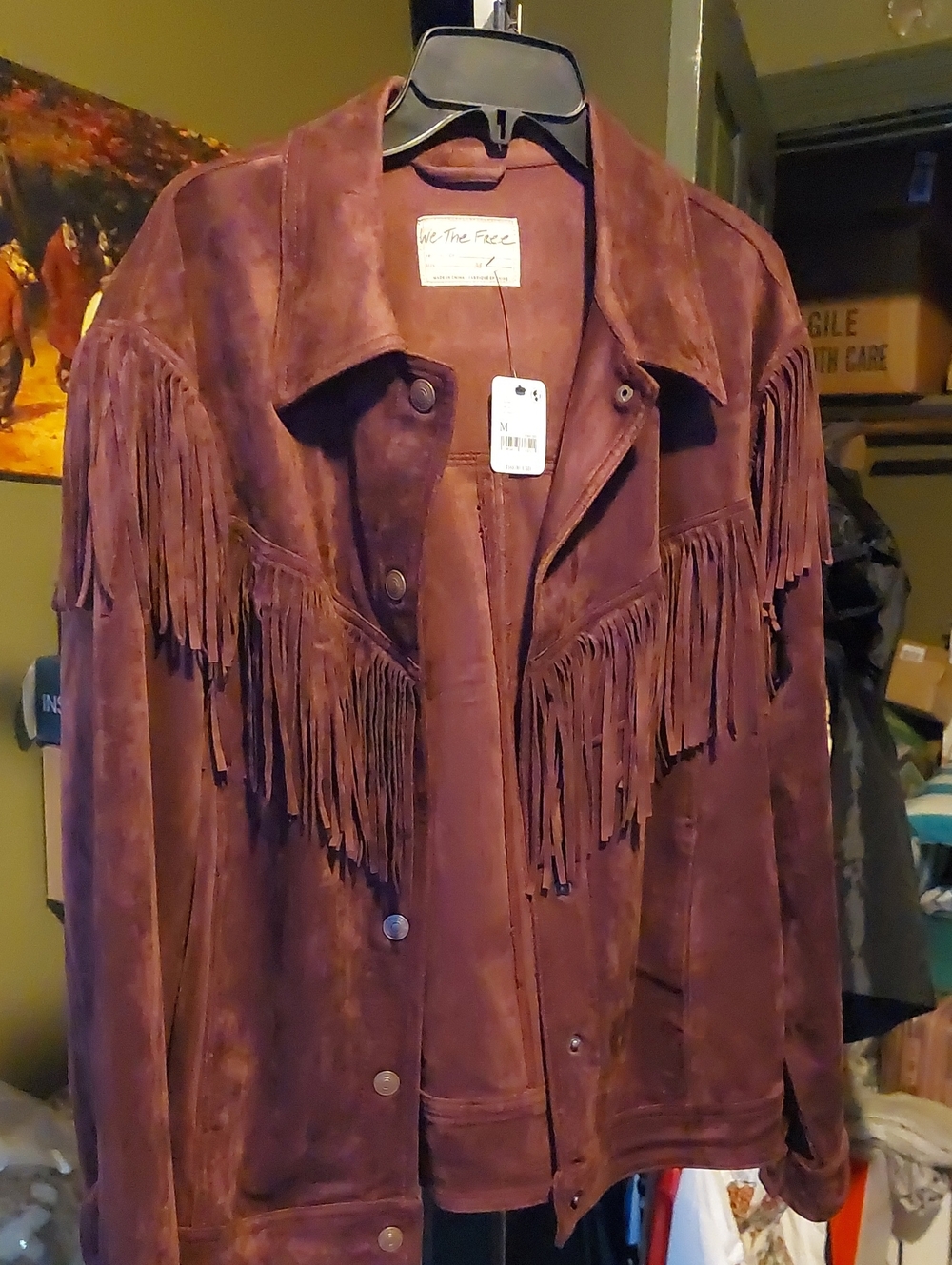 We The Free Brown Fringed Jacket